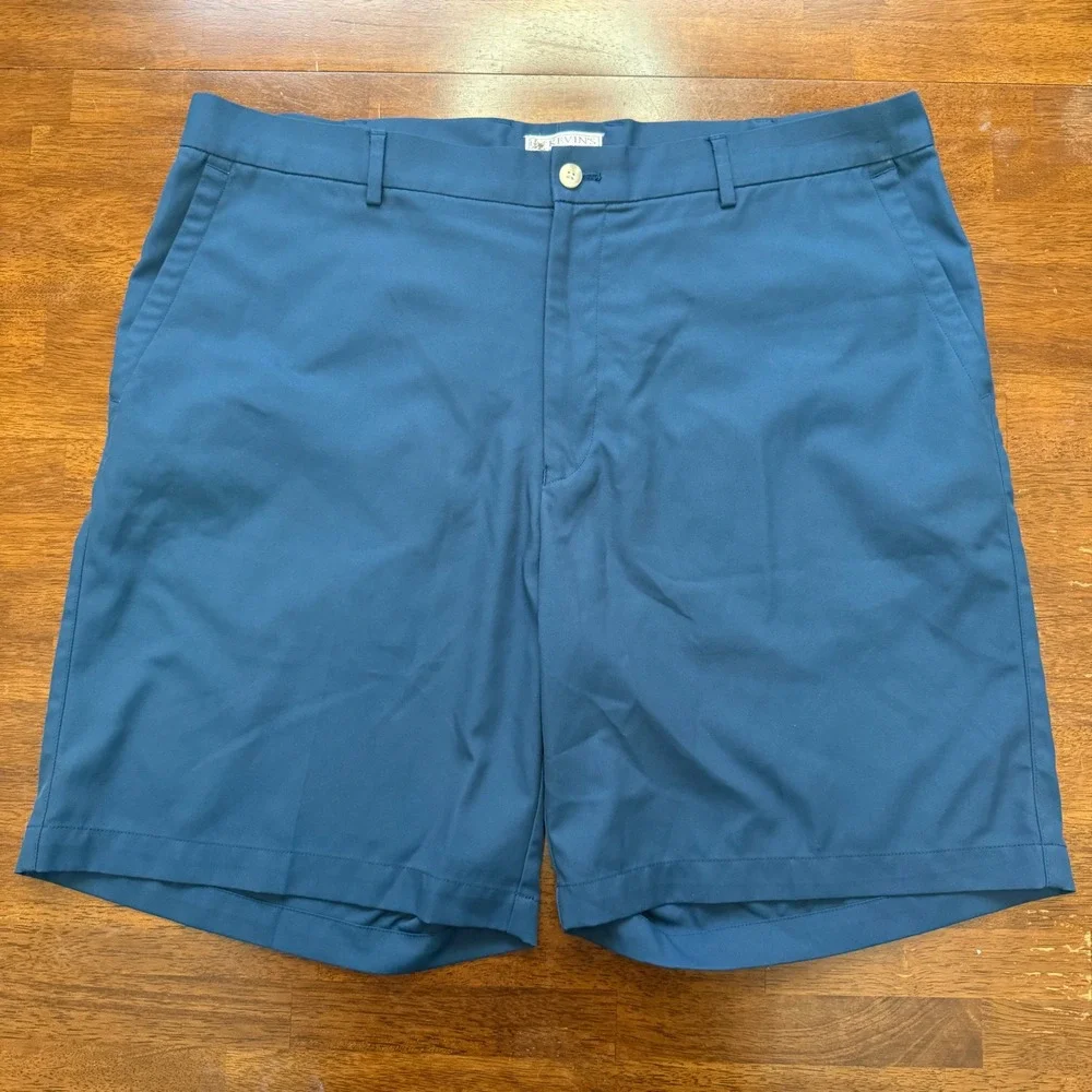 Kevin's by Peter‎ Millar Salem Performance Shorts Mens 40 Blue Golf Tech Flat
